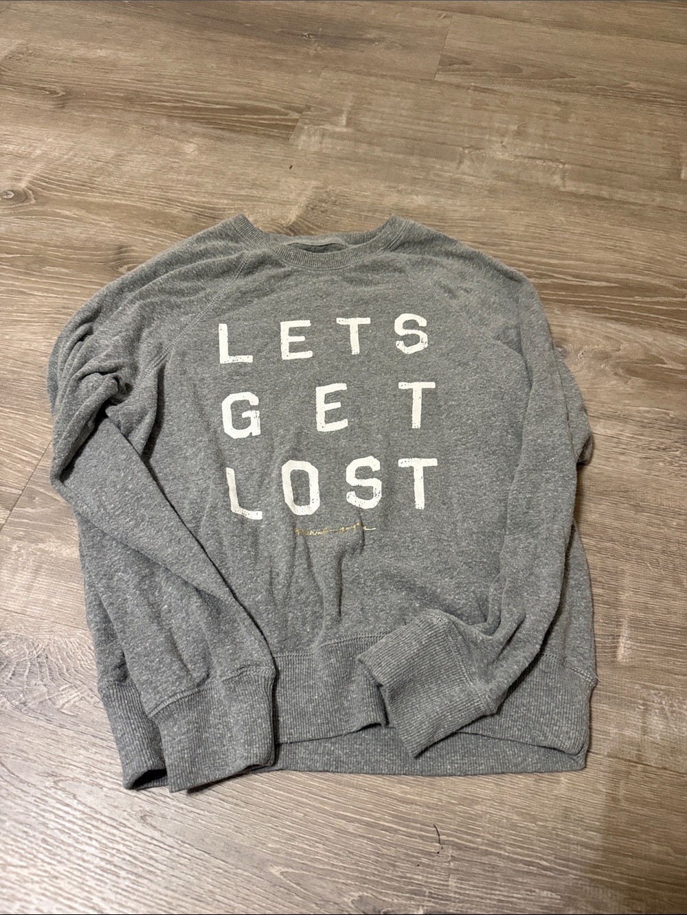 Gray Graphic Sweatshirt - "Lets Get Lost" Crewneck